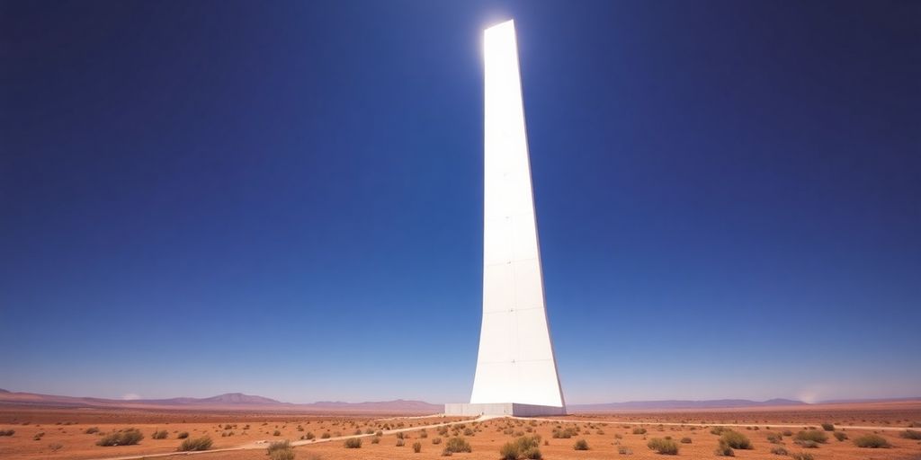 Tour solaire brillante sous le soleil du désert