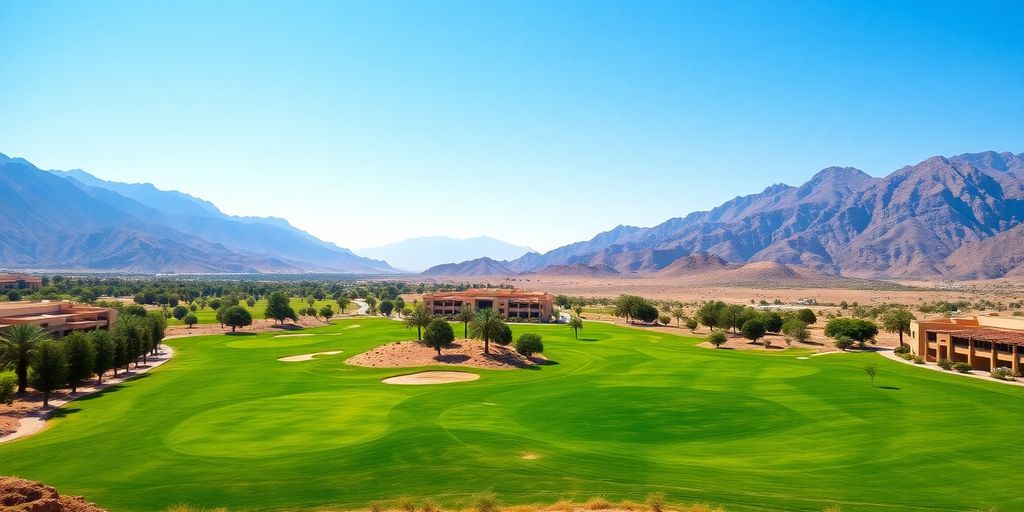 Lush golf course at Black Desert Resort in Utah.