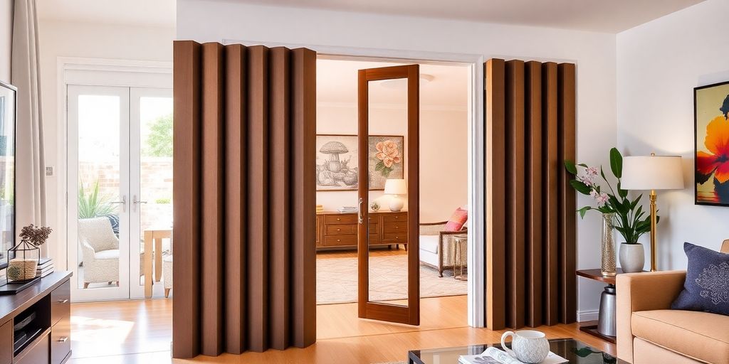 Stylish accordion doors enhancing a modern interior space.