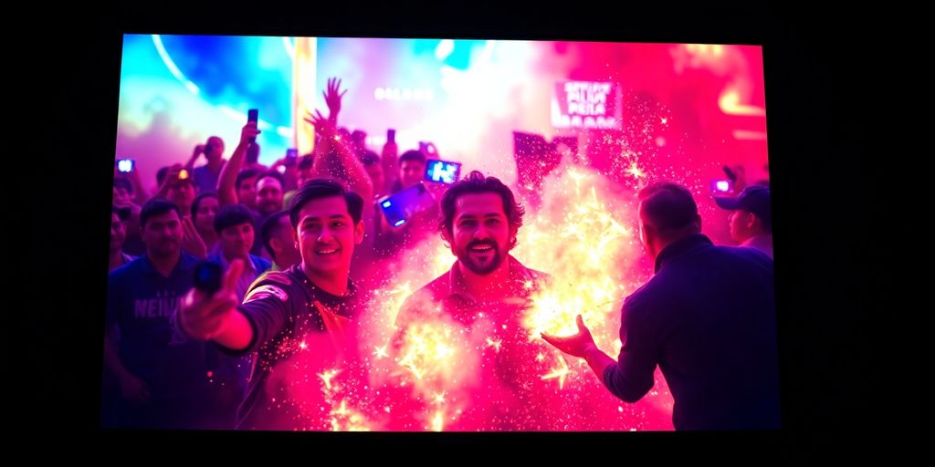 شاشة تلفزيون تعرض فيلمًا مشرقًا مع شعار MixFlix.