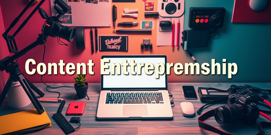 Creative workspace for content creation in 2024.