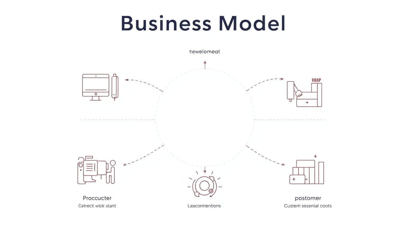 Illustrasjon av forretningsmodell med moderne design.