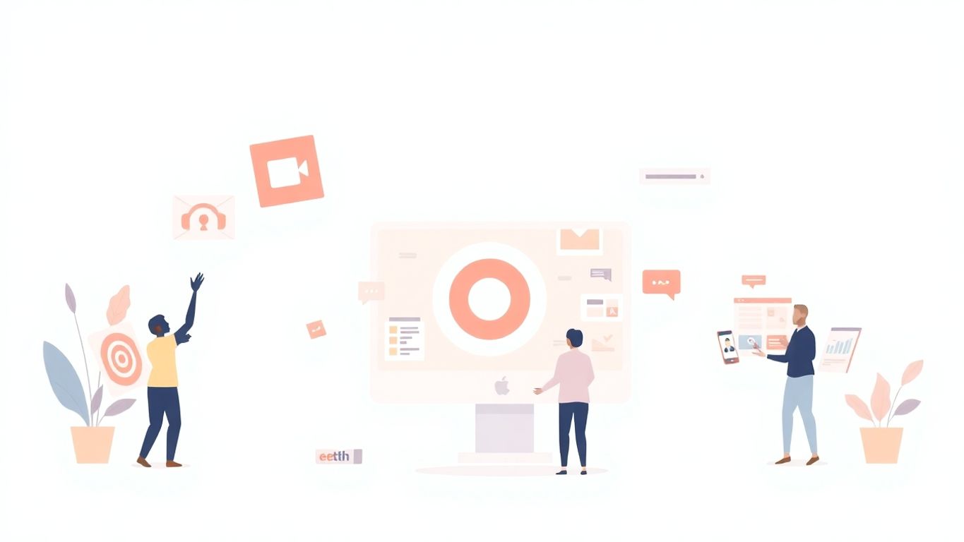 Moderne illustrasjon av digital markedsføring og annonsering.