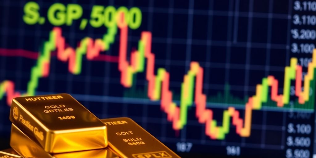 Des barres d'or et une tendance boursière ascendante.