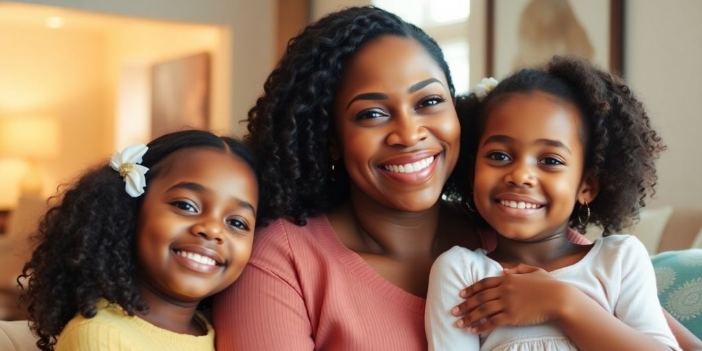 Vanessa Bryant with her daughters in a warm home setting.