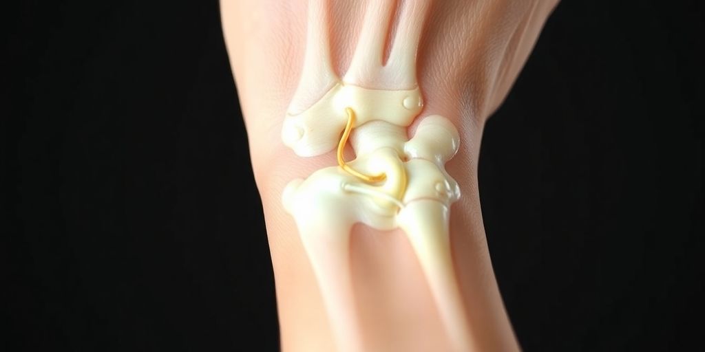 Nahaufnahme einer Hand mit betontem Handgelenk.