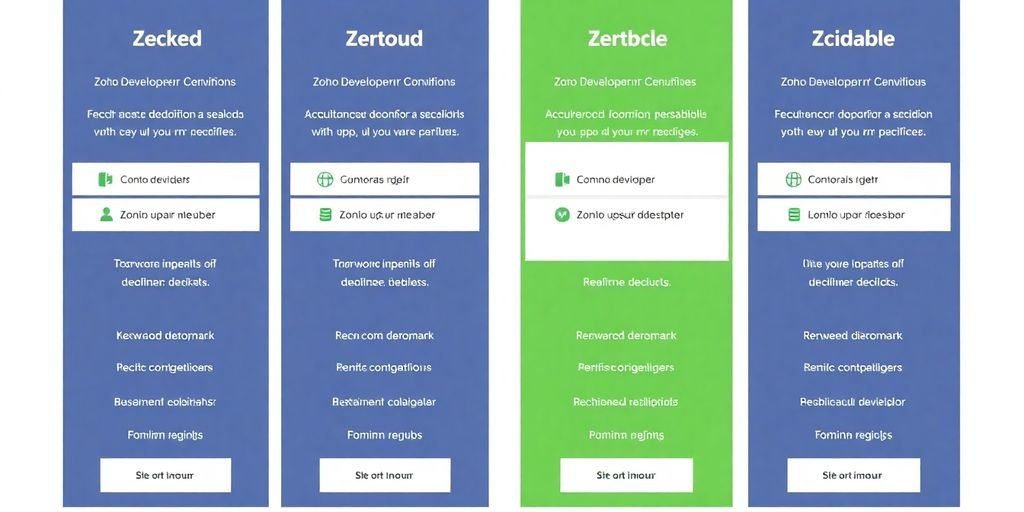 Zoho Developer pricing plans with icons.