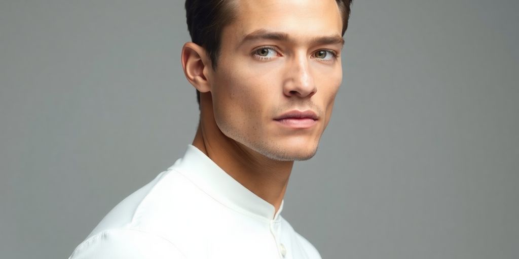 Man with minimalist style and long hair.