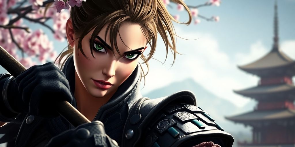 Shadows main character in samurai armor.