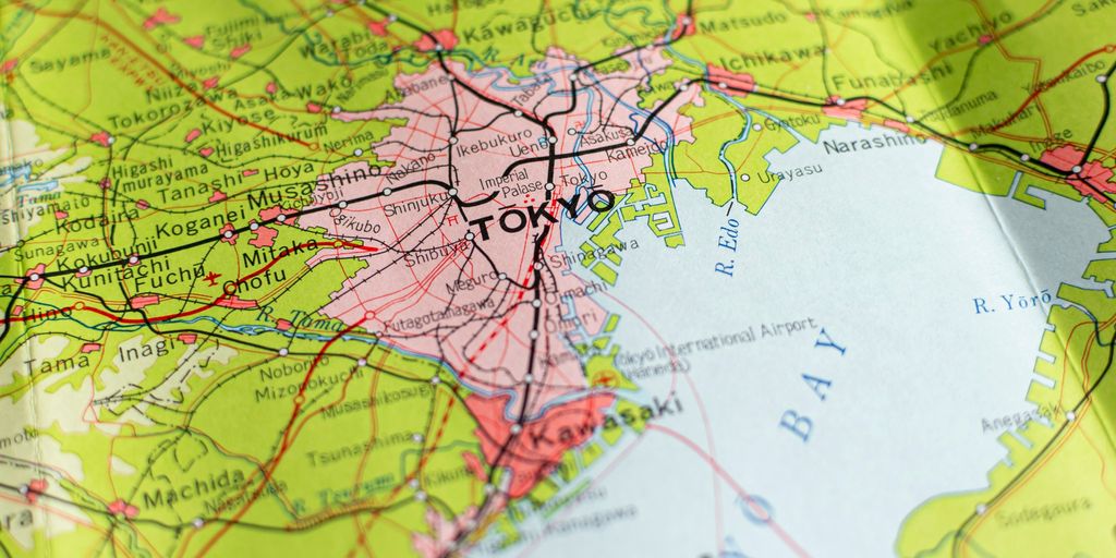 A close up of a map of the united states