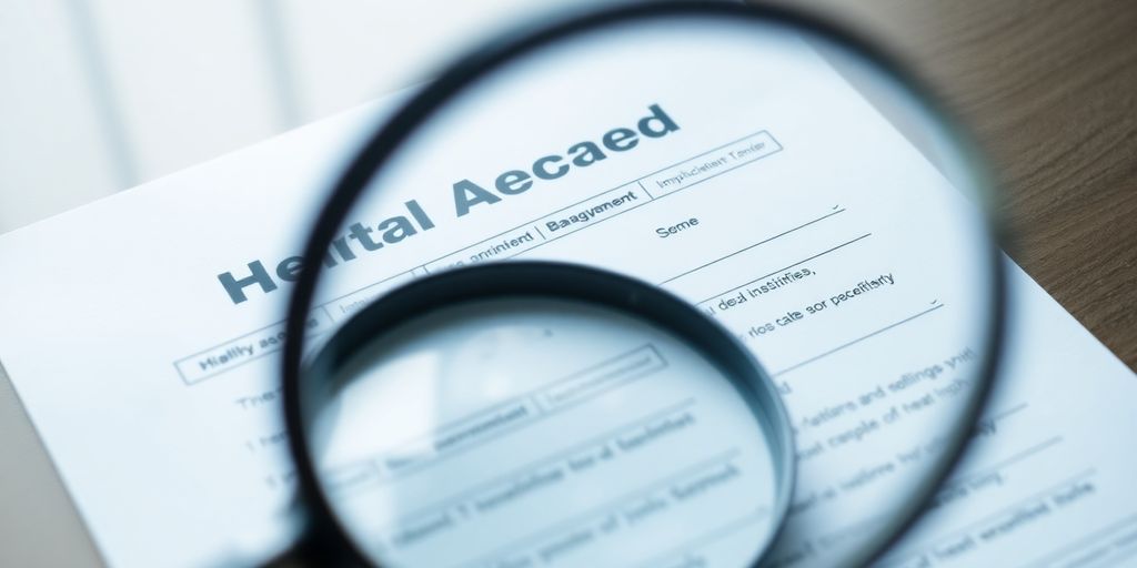 Magnifying glass over a job application.