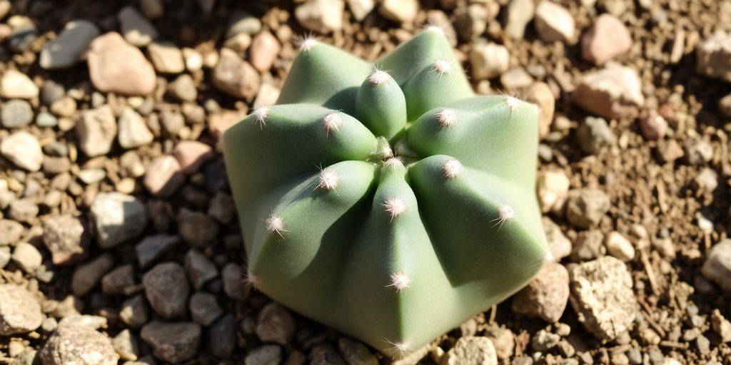 Cactus Astrophytum myriostigma en hábitat pedregoso