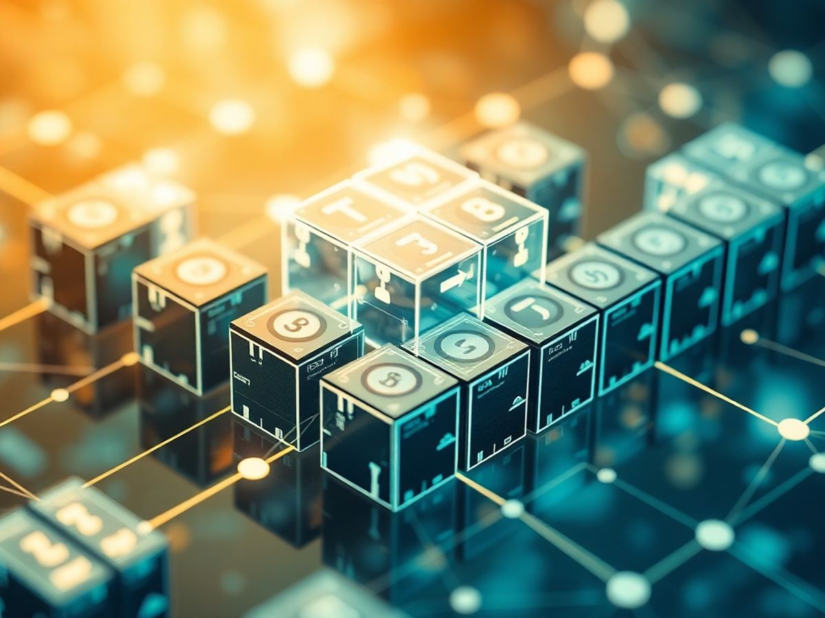 Photograph of interconnected blocks representing blockchain technology.