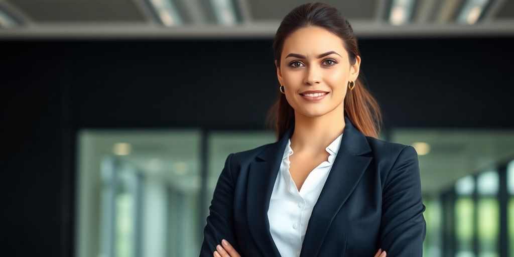 Woman in a sharp power suit