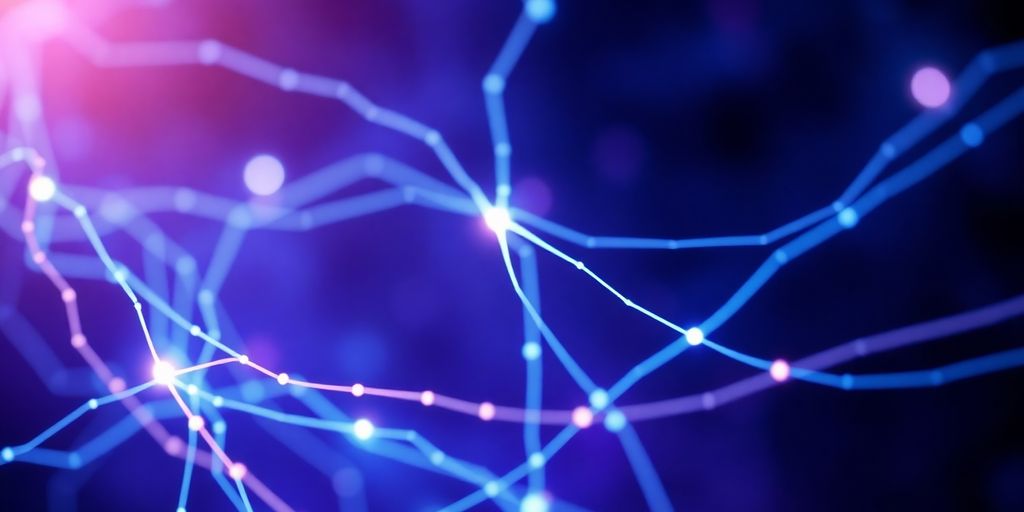 AI transforming advertising, futuristic tech visuals.