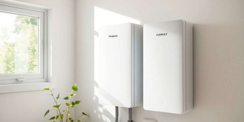 Sleek Panasonic EVERVOLT battery in a modern Canadian home.