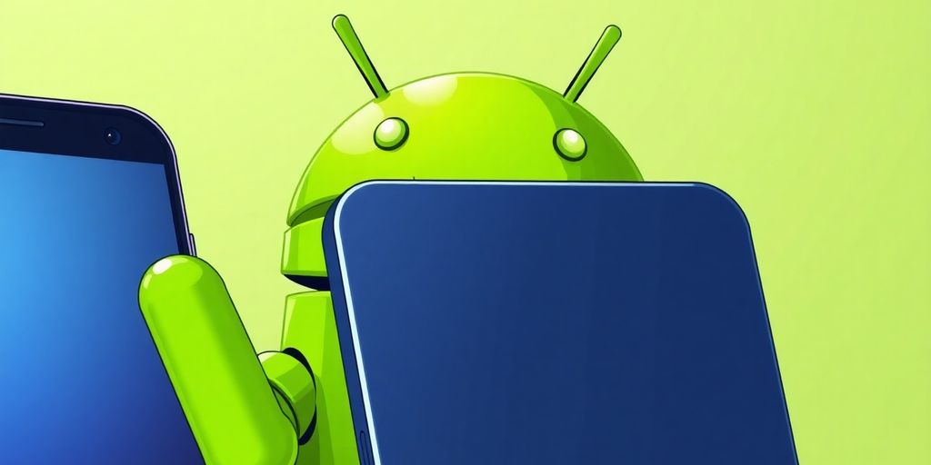 Android phone and green robot.