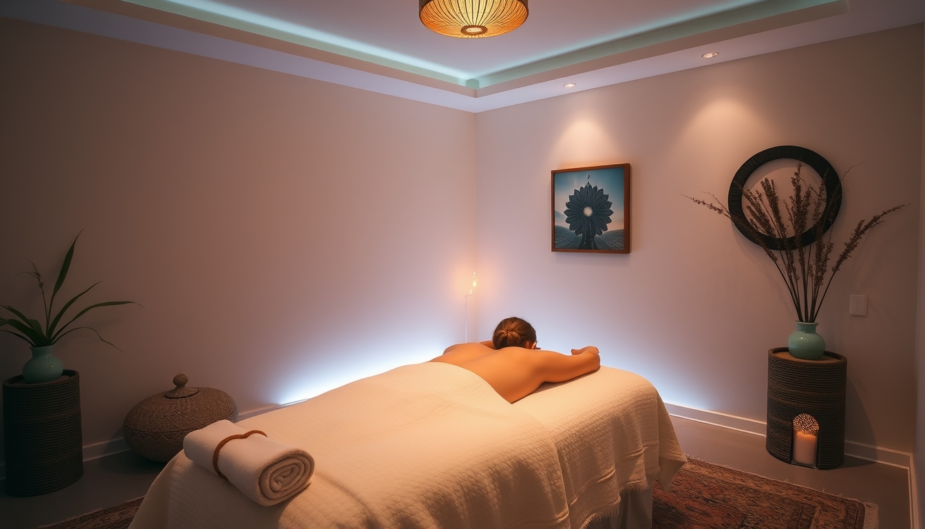 Intimate setting for a tantra massage experience.