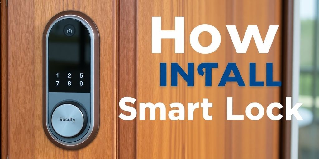 قفل هوشمند روی در چوبی با طراحی مدرن