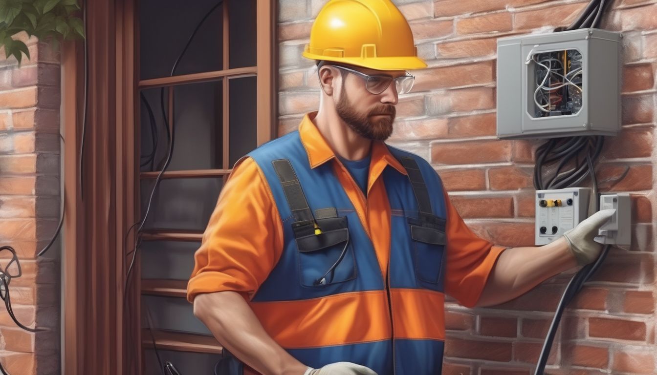 electrician working safely outdoors