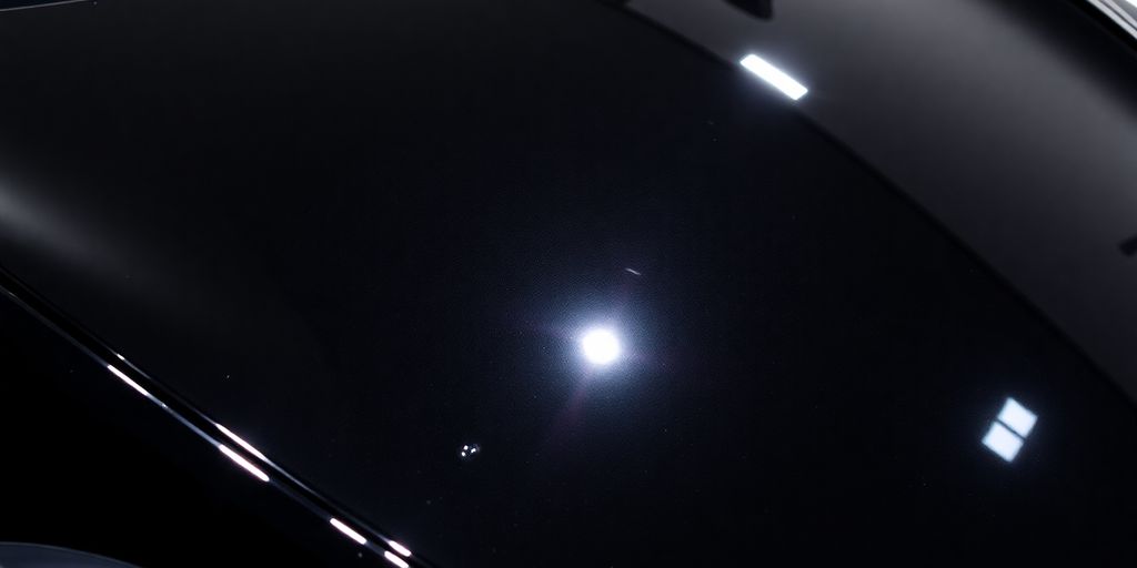 Tesla gleaming after ceramic coating application.