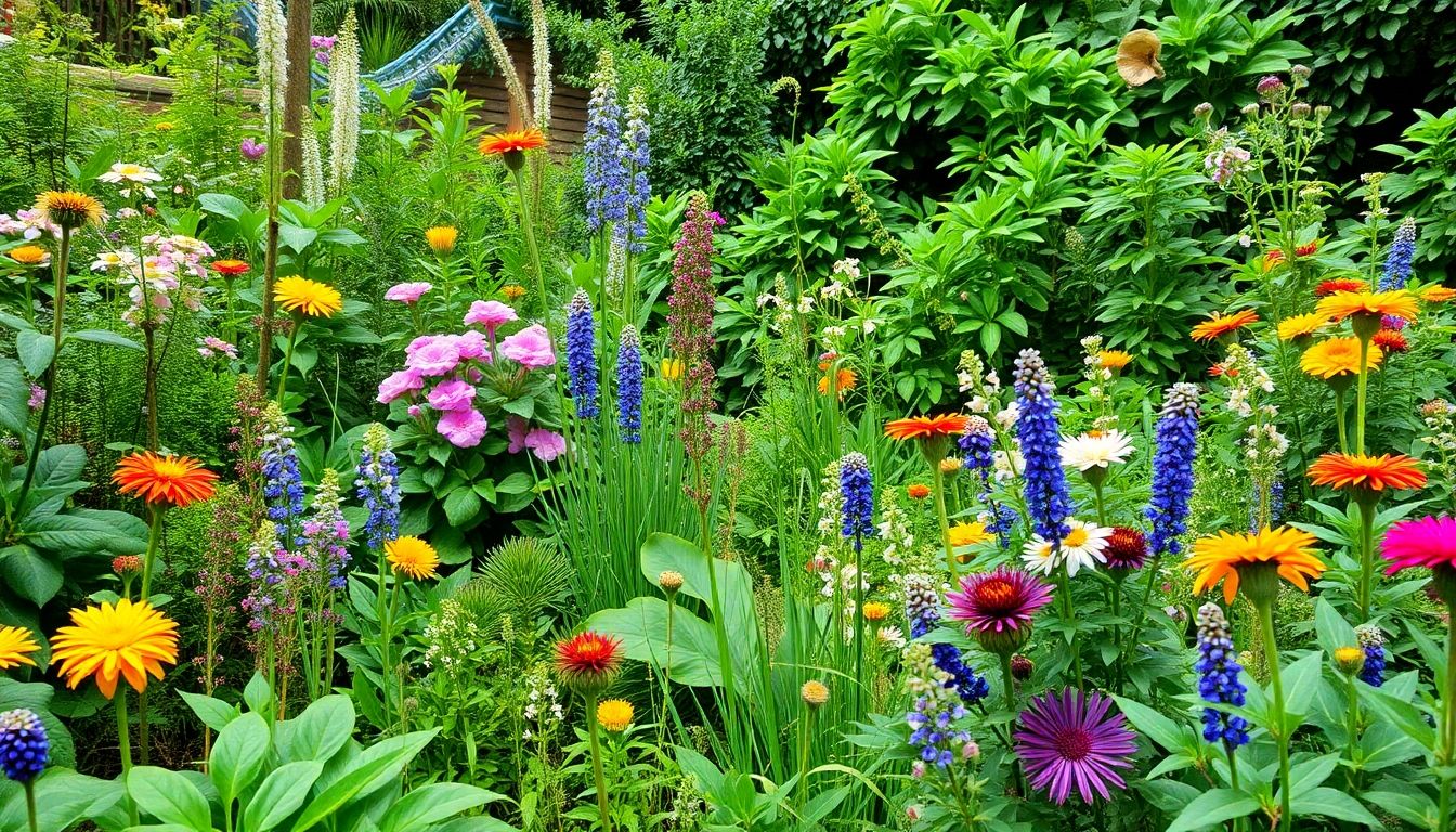 Lush London garden with native, low-maintenance plants.