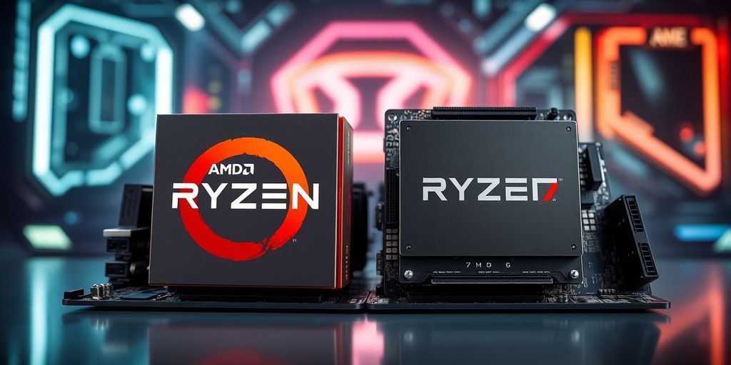 Deux CPU AMD Ryzen sur une carte mère côte à côte.