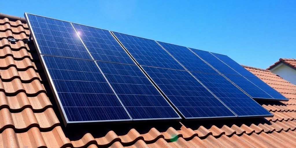 Solar panels on a roof