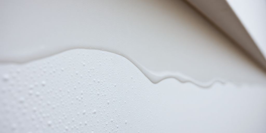 Waterproof coating applied to a home wall.