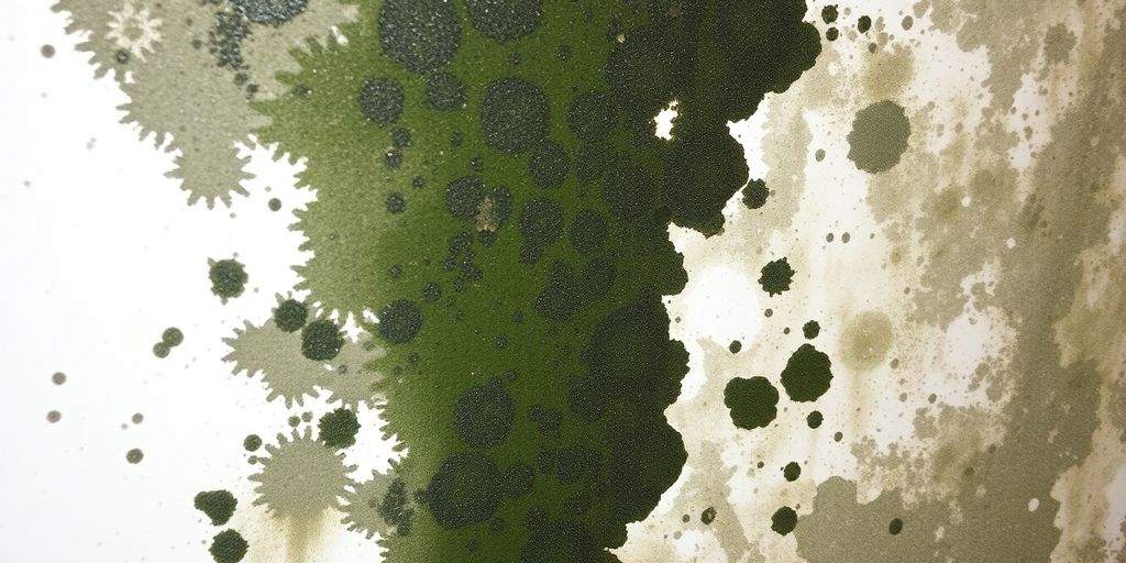 Mold growth on a damp wall due to water damage.