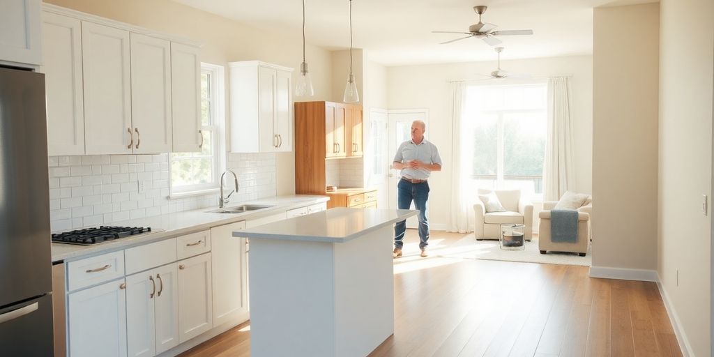Remodeled kitchen and living room