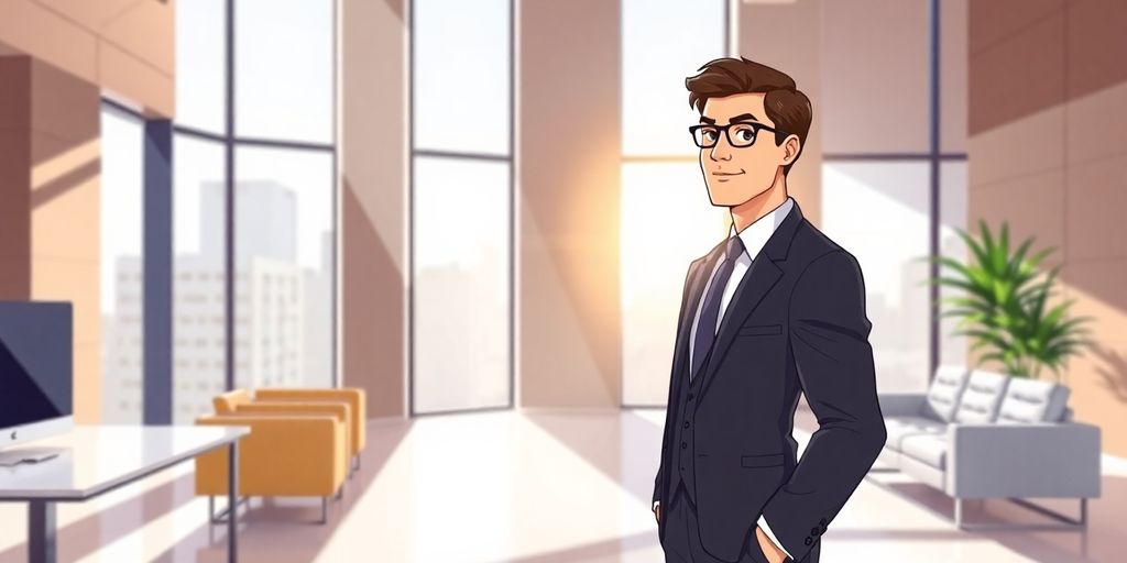 Commercial lawyer in a modern office