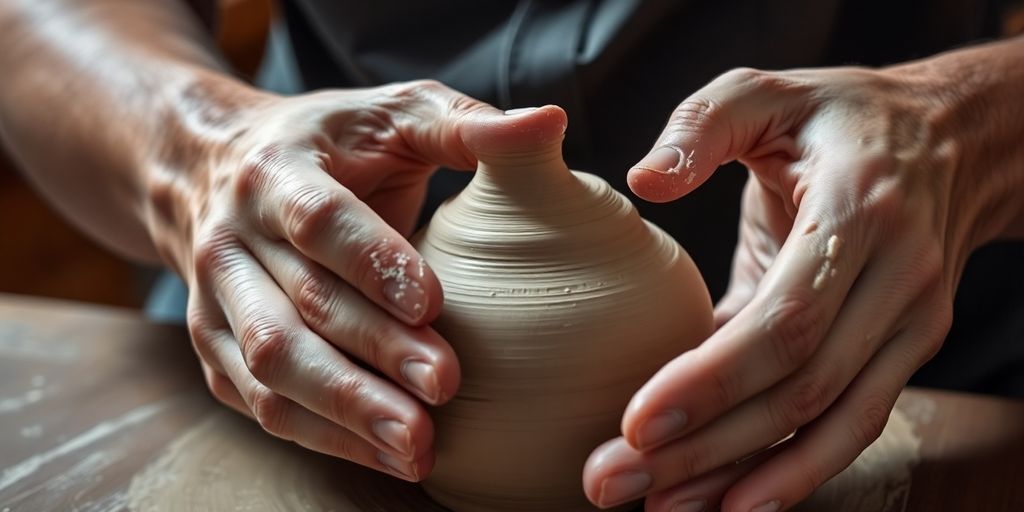 Hands shaping clay, a metaphor for creative constraint.