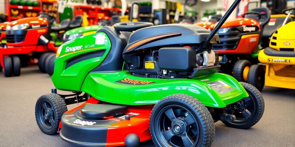 Snapper lawn mower displayed at a local dealer.