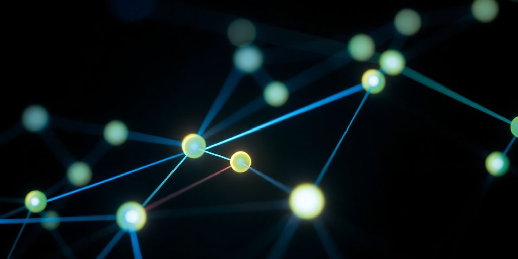 Glowing blockchain network, digital security