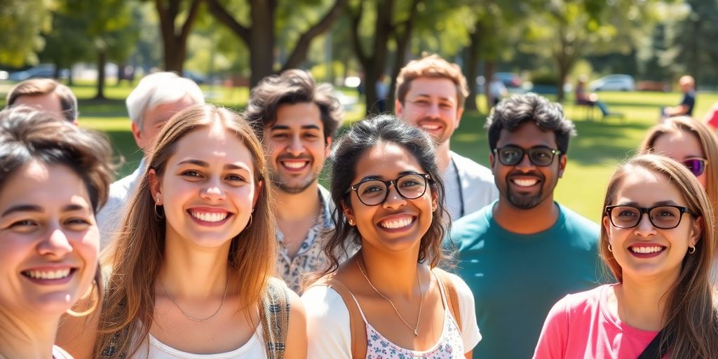 People connecting happily in a vibrant local setting.