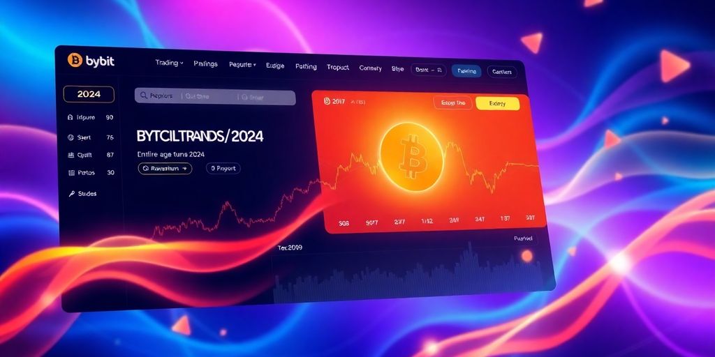 Interface vibrante da Bybit para negociação de Bitcoin.
