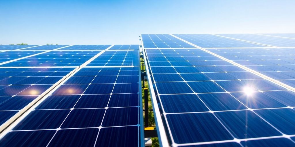 Bifacial solar panels installed in a sunny environment.