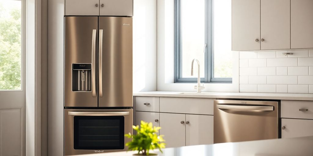 Whirlpool appliances in a modern Michigan home.