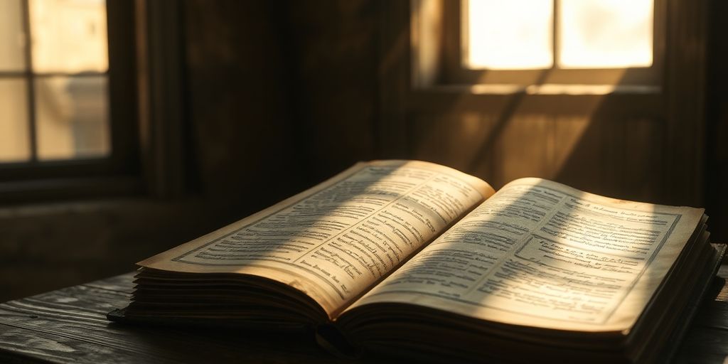 Livro antigo com ilustrações e escrita antiga.