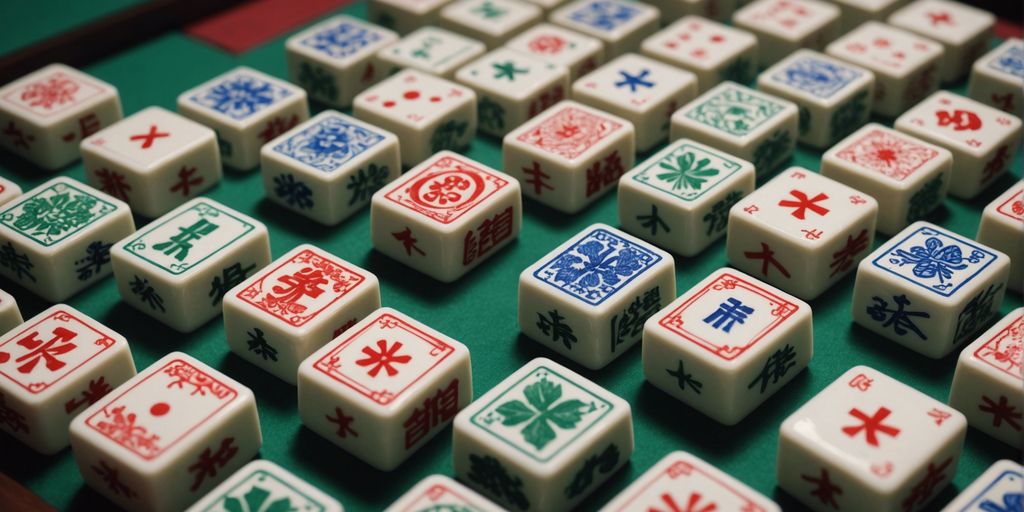 Thumbnail image displaying a set of Mahjong tiles with traditional Chinese designs and symbols, neatly arranged.