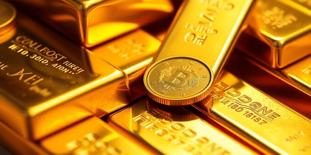 Lingots d'or et pièces d'or brillantes
