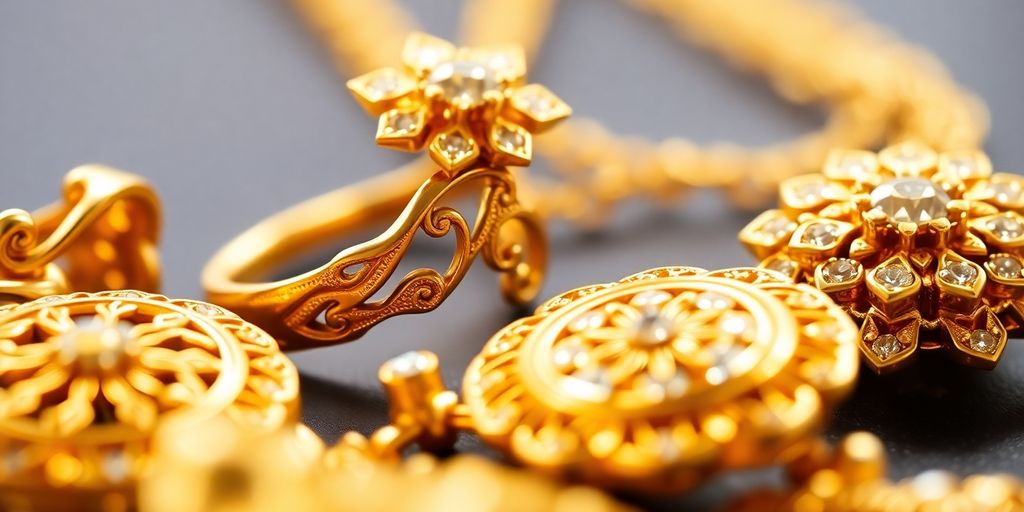 Bijoux en or 18 carats avec des détails raffinés.