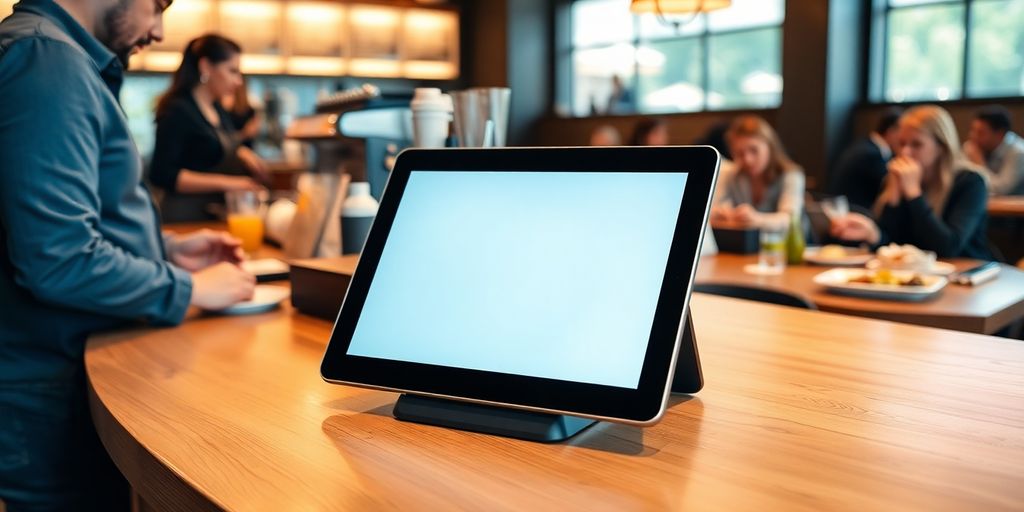Modern kassasysteem met tablet in horecagelegenheid