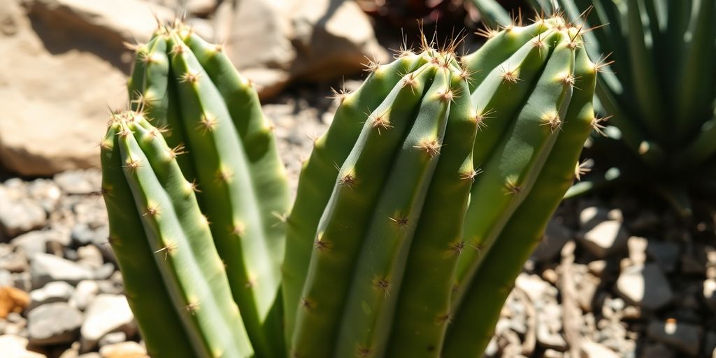 Cactus abigarrado en cantero rocoso