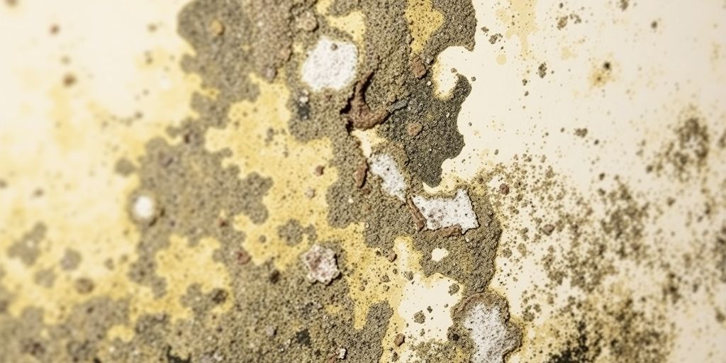 Close-up of mold on a wall needing restoration.