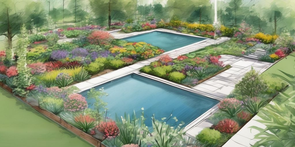 botanical garden design layout illustration