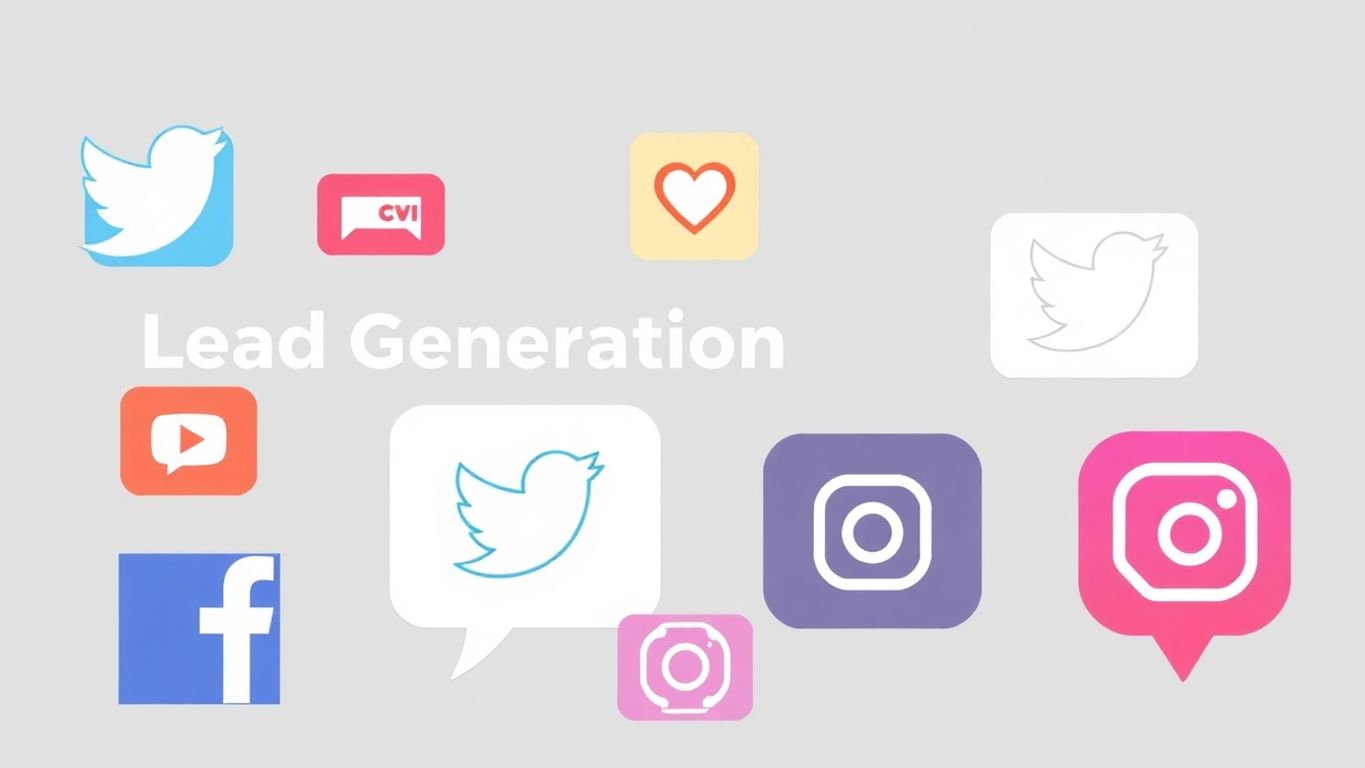 Illustrasjon av sosiale medier for leadgenerering