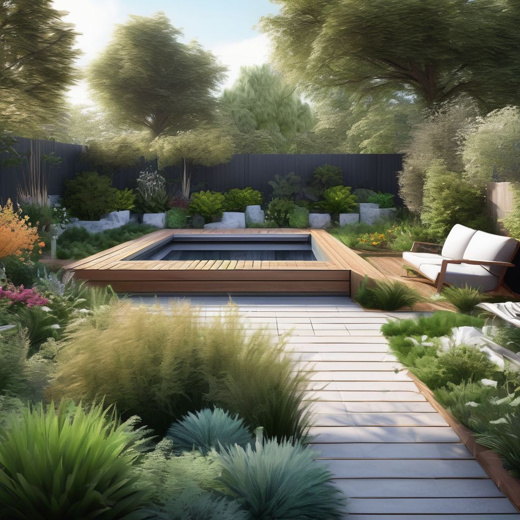 sustainable garden design concept illustration