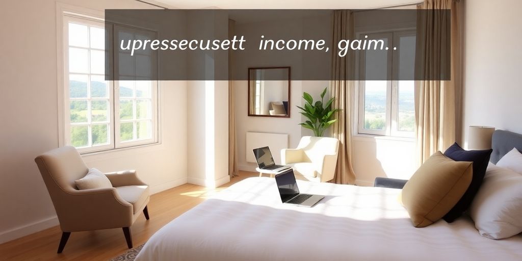 Chambre d'hôtel confortable avec vue sur la nature.